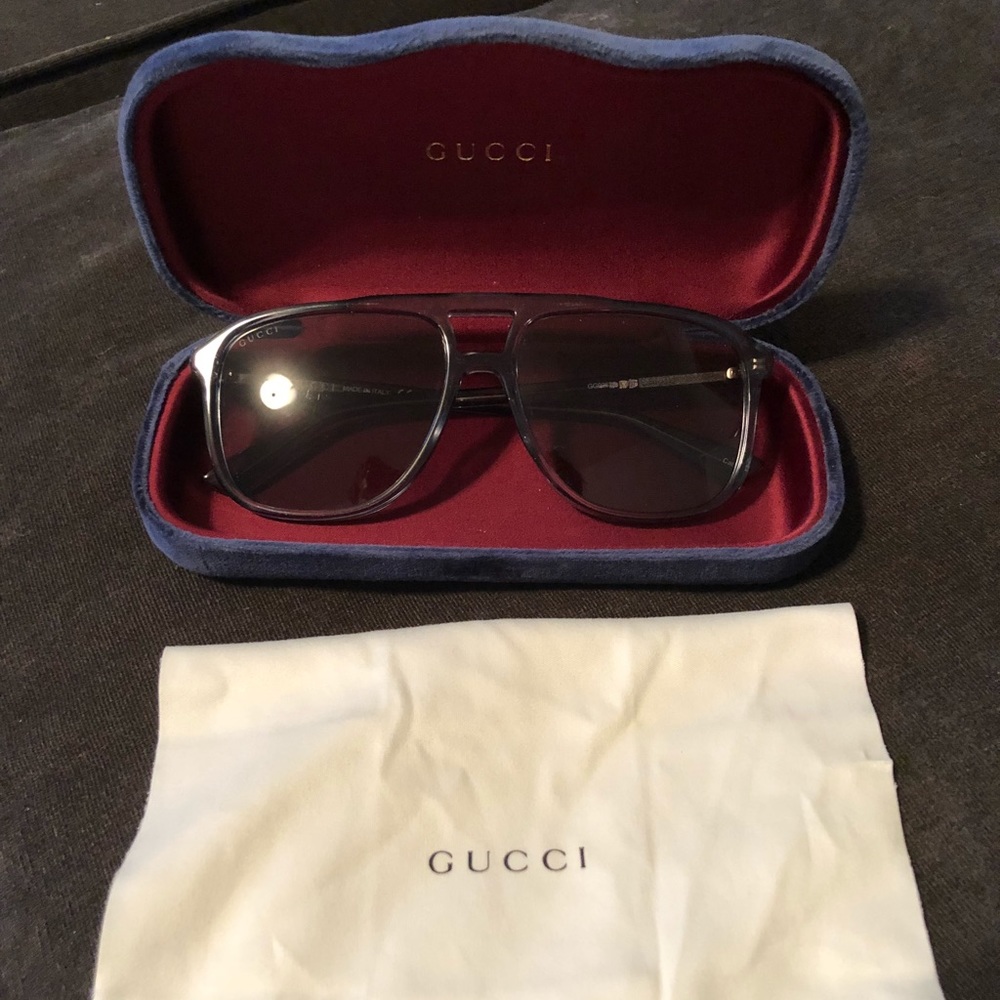 Gucci Mens Clear Blue Sunglasses
